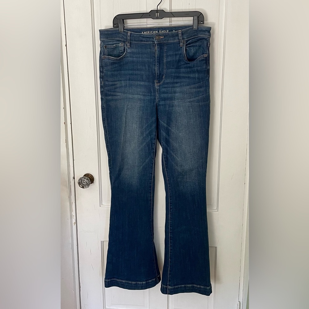 American Eagle super hi rise flare jeans
